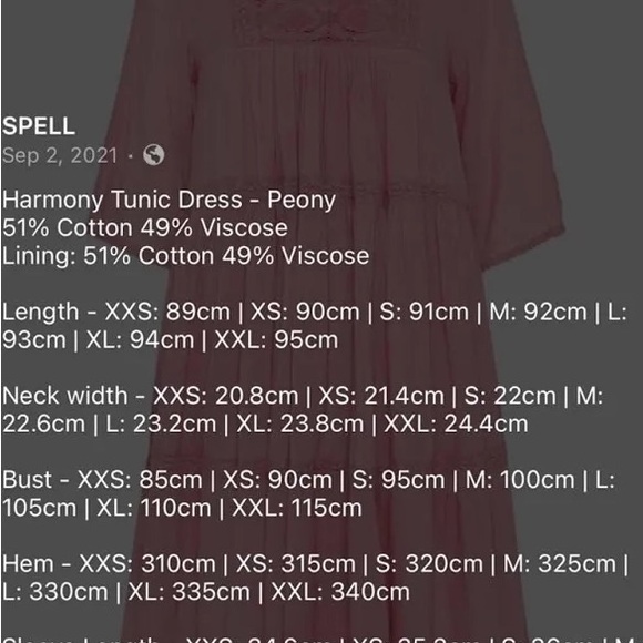 Spell Designs Harmony Tunic Dress Peony Size S - Picture 10 of 10